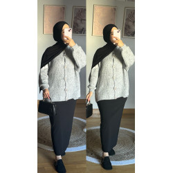 Conjunto falda jersey boton