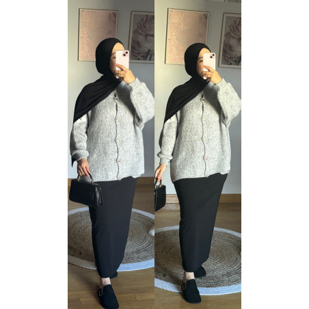 Conjunto falda jersey boton